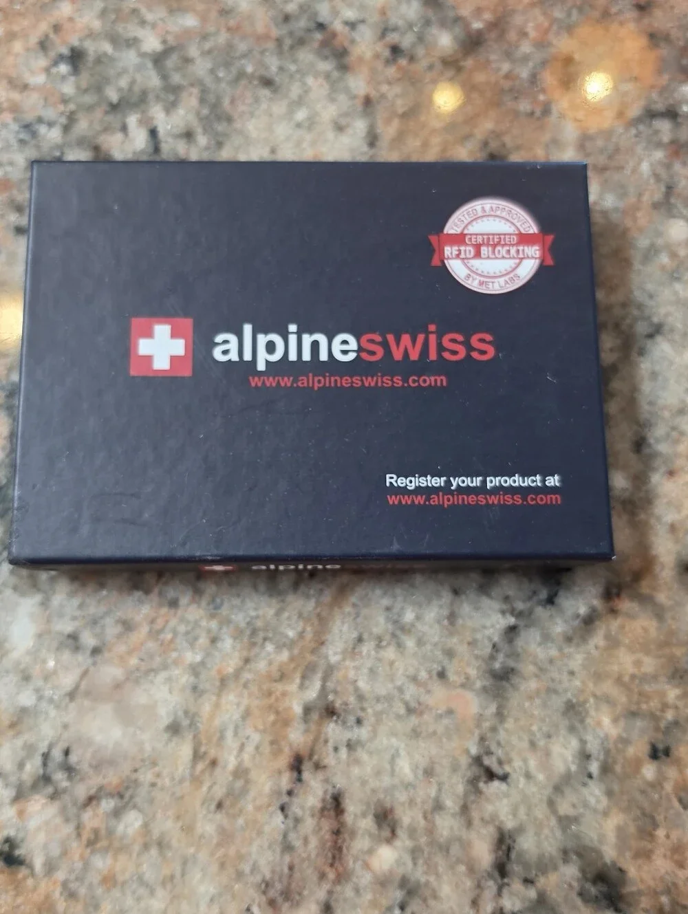 Alpine Swiss Men's RFID Blocking Magnetic Money Clip Wallet — New In Box Brown